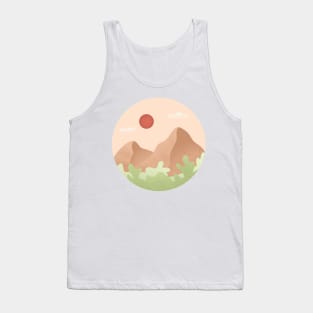 Mountains in pink sky Tank Top